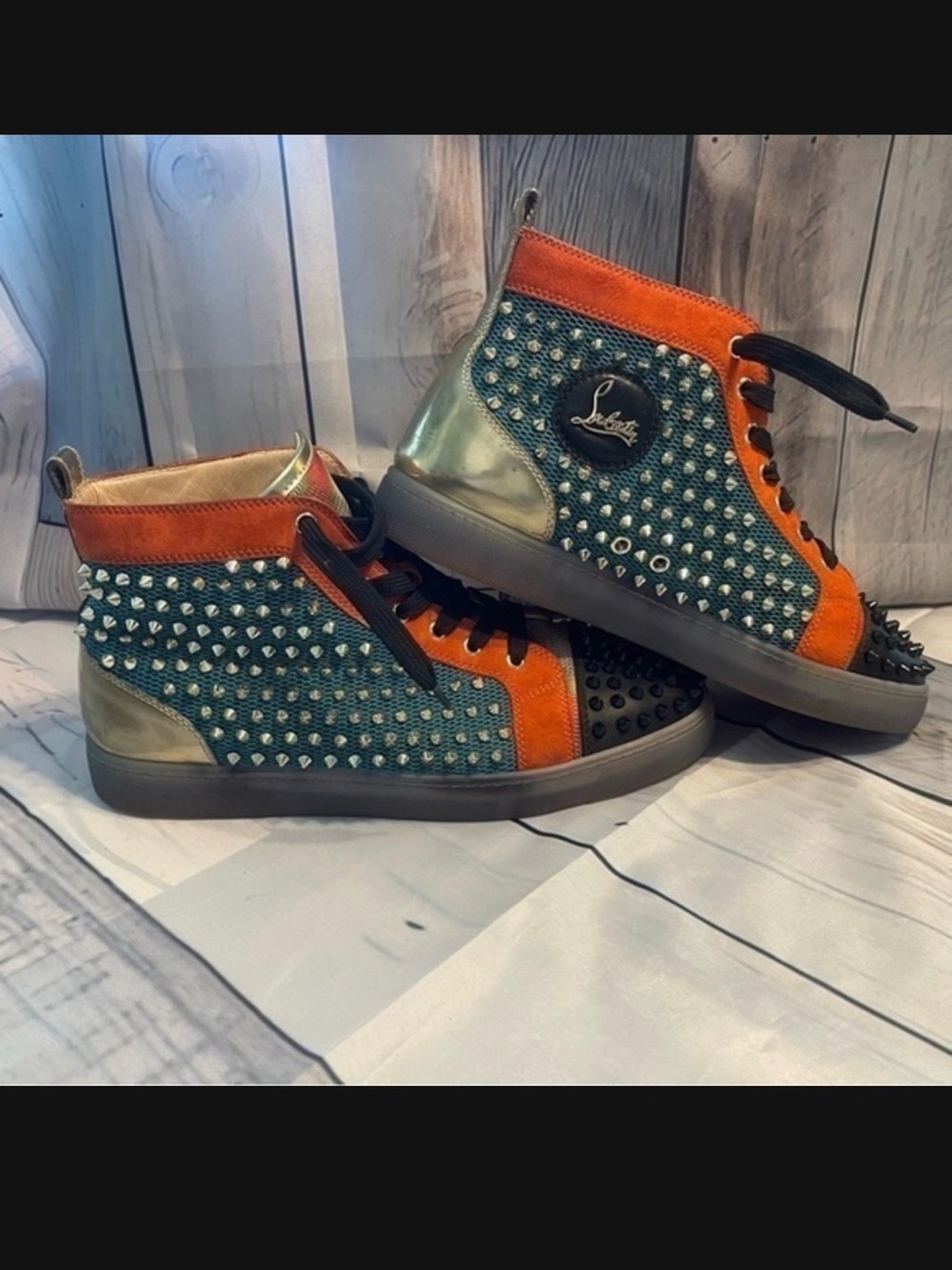 🔥 CHRISTIAN LOUBOUTIN MID-TOP STUDDED SNEAKERS – CERTIFIED AUTHENTIC 🔥